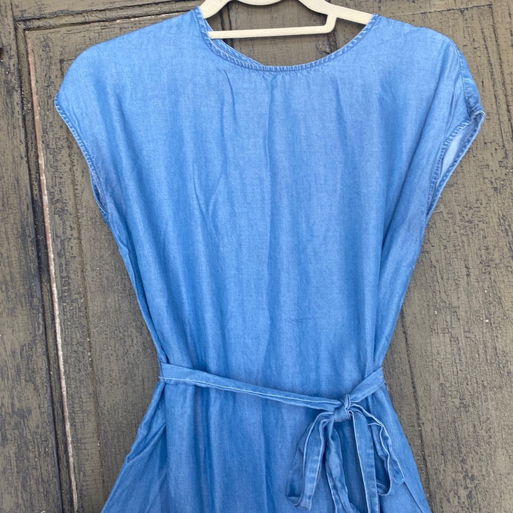 Adorable Denim Dress with Ruffle Hem